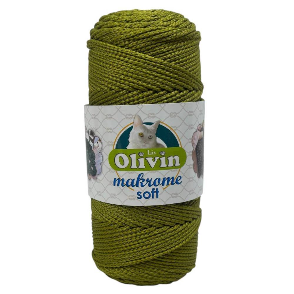 Olivin Makrome Soft Macrame Cord, Olive (1610)