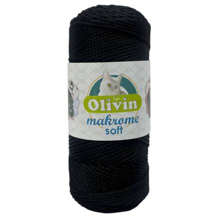 Шнур макраме Olivin Makrome Soft, черный (1640)