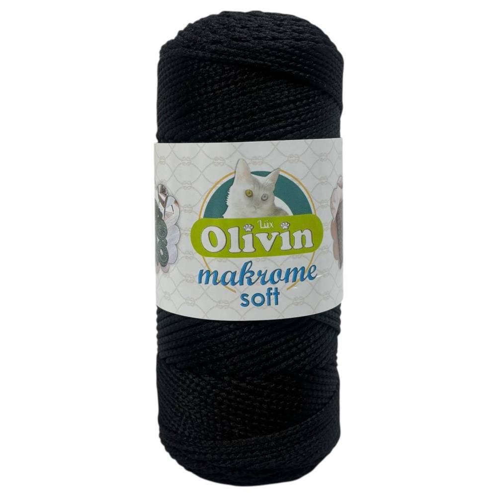 Шнур макраме Olivin Makrome Soft, черный (1640)