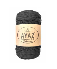 Polyester Soft Makrome AYAZ cord, black (1217)
