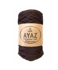 Polyester Soft Makrome AYAZ cord, black chocolate (6195)
