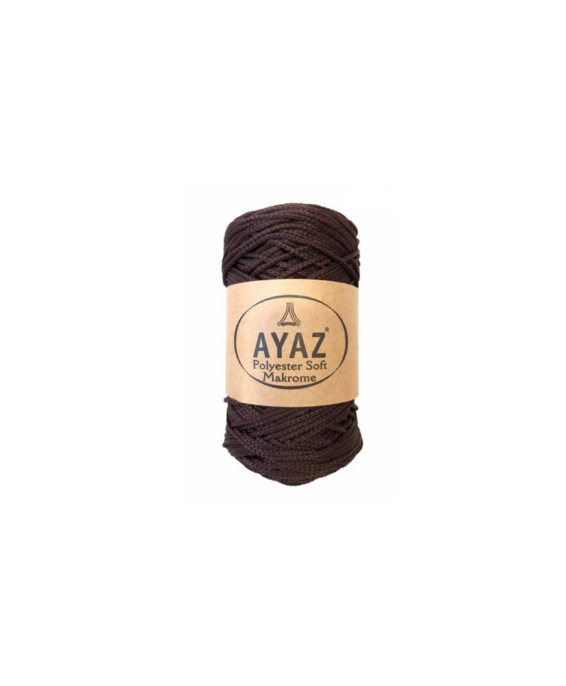 Polyester Soft Makrome AYAZ cord, black chocolate (6195) Polyester Soft Makrome AYAZ cord, black chocolate (6195)