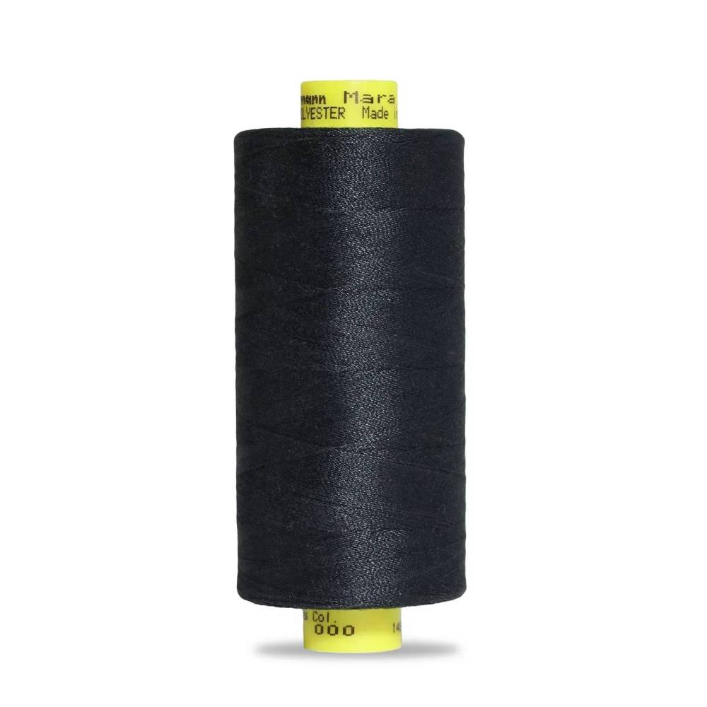 Нитка швейна Mara №120, 1000 метрів, колір чорний, Gutermann (000)