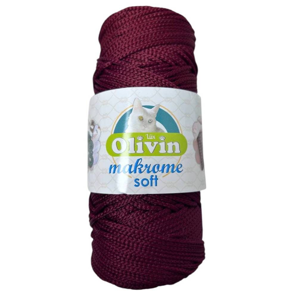 Macrame cord Olivin Makrome Soft, cherry (1639)