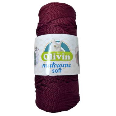 Macrame cord Olivin Makrome Soft, cherry (1639)