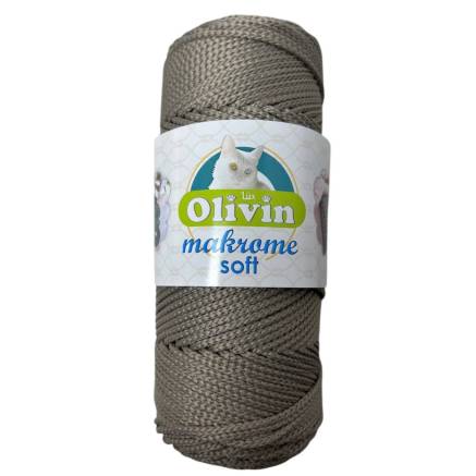 Macrame cord Olivin Makrome Soft, taupe color (1649)