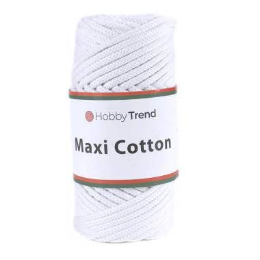 Шнур макраме Maxi Cotton Hobby Trend, белый (001)