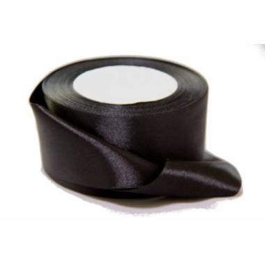 Satin ribbon 5 cm, black