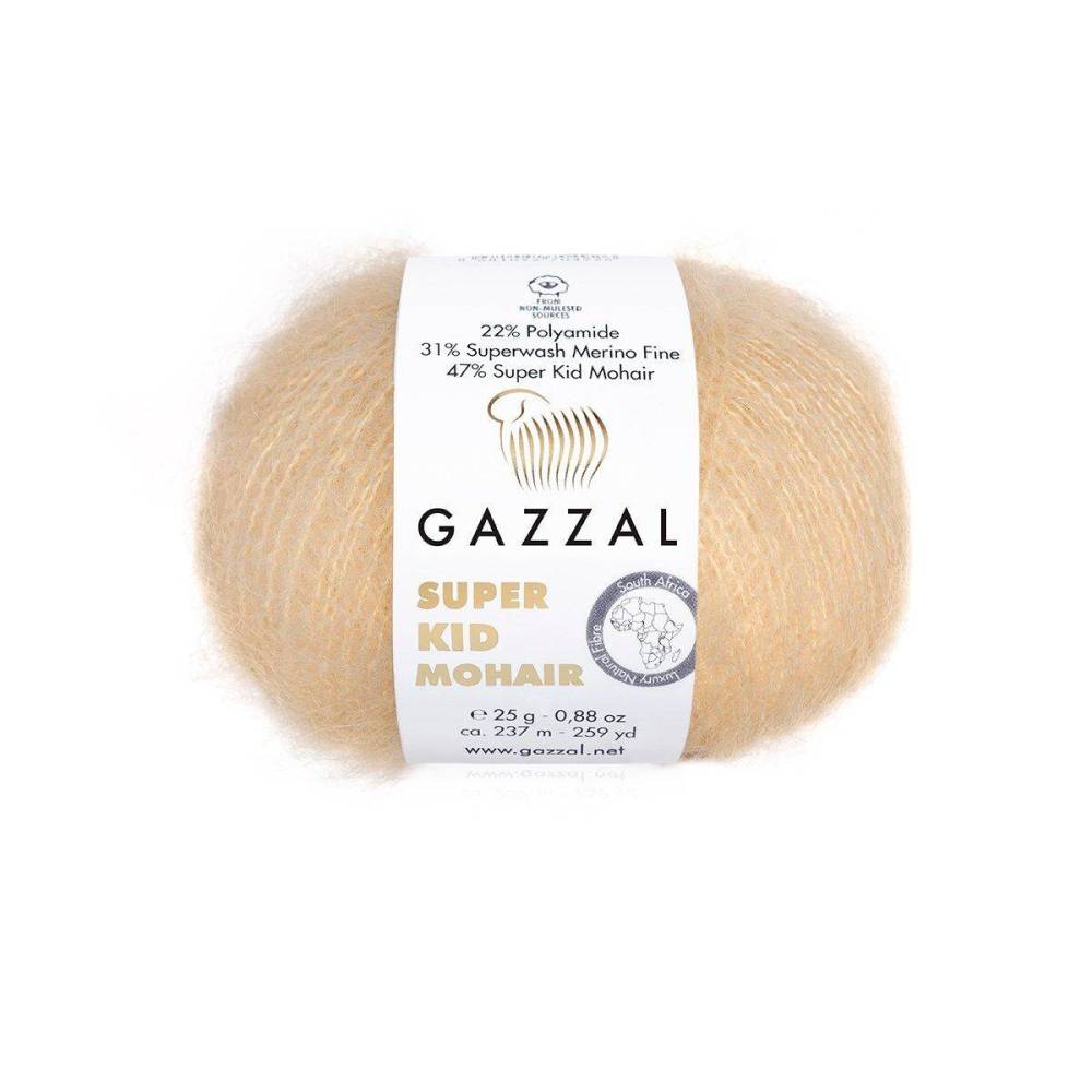 Пряжа Gazzal Super Kid Mohair карамельний беж (64404)