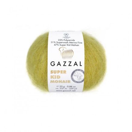 Пряжа Gazzal Super Kid Mohair оливка (64405)