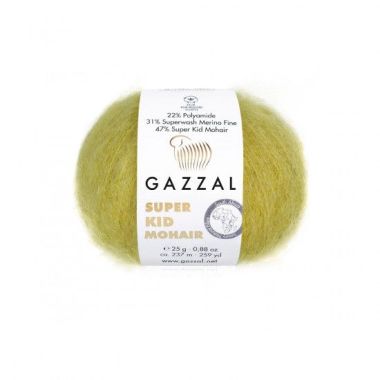 Пряжа Gazzal Super Kid Mohair оливка (64405)