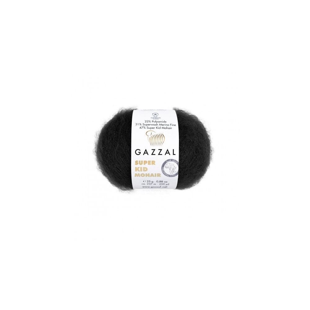 Пряжа Gazzal Super Kid Mohair чорний (64409) Пряжа Gazzal Super Kid Mohair чорний (64409)