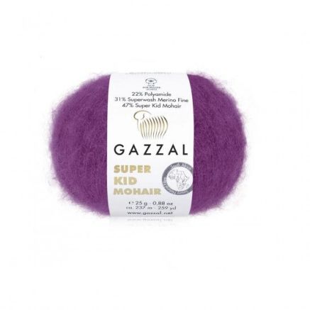 Пряжа Gazzal Super Kid Mohair ночная орхидея (64415)