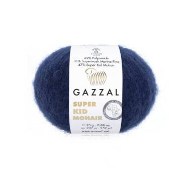 Пряжа Gazzal Super Kid Mohair полуночно-синий (64417)