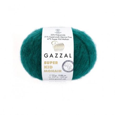Пряжа Gazzal Super Kid Mohair темна бірюза (64418)