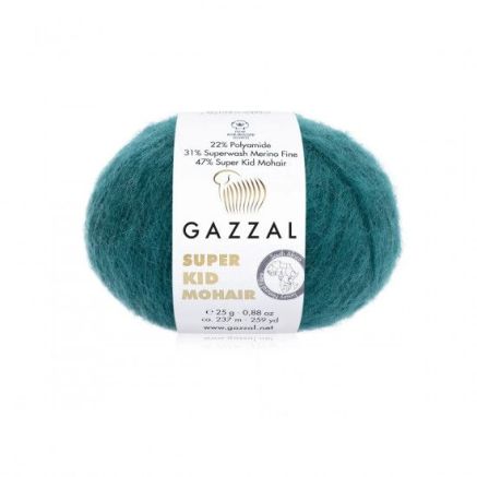 Пряжа Gazzal Super Kid Mohair темний смарагд (64425)
