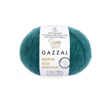 Пряжа Gazzal Super Kid Mohair темний смарагд (64425)