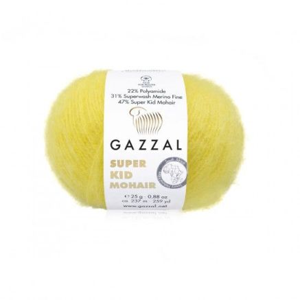 Пряжа Gazzal Super Kid Mohair лимонный (64431)