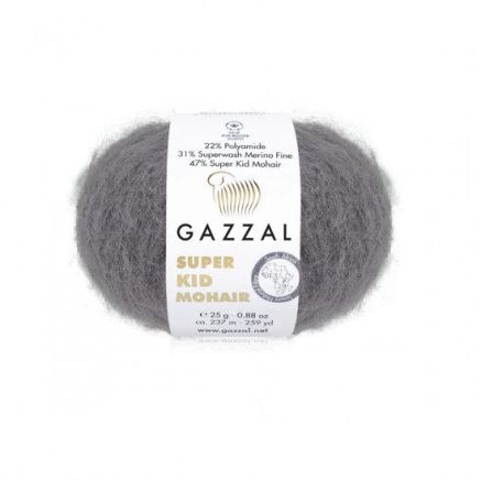 Пряжа Gazzal Super Kid Mohair зимний пепел (64433)