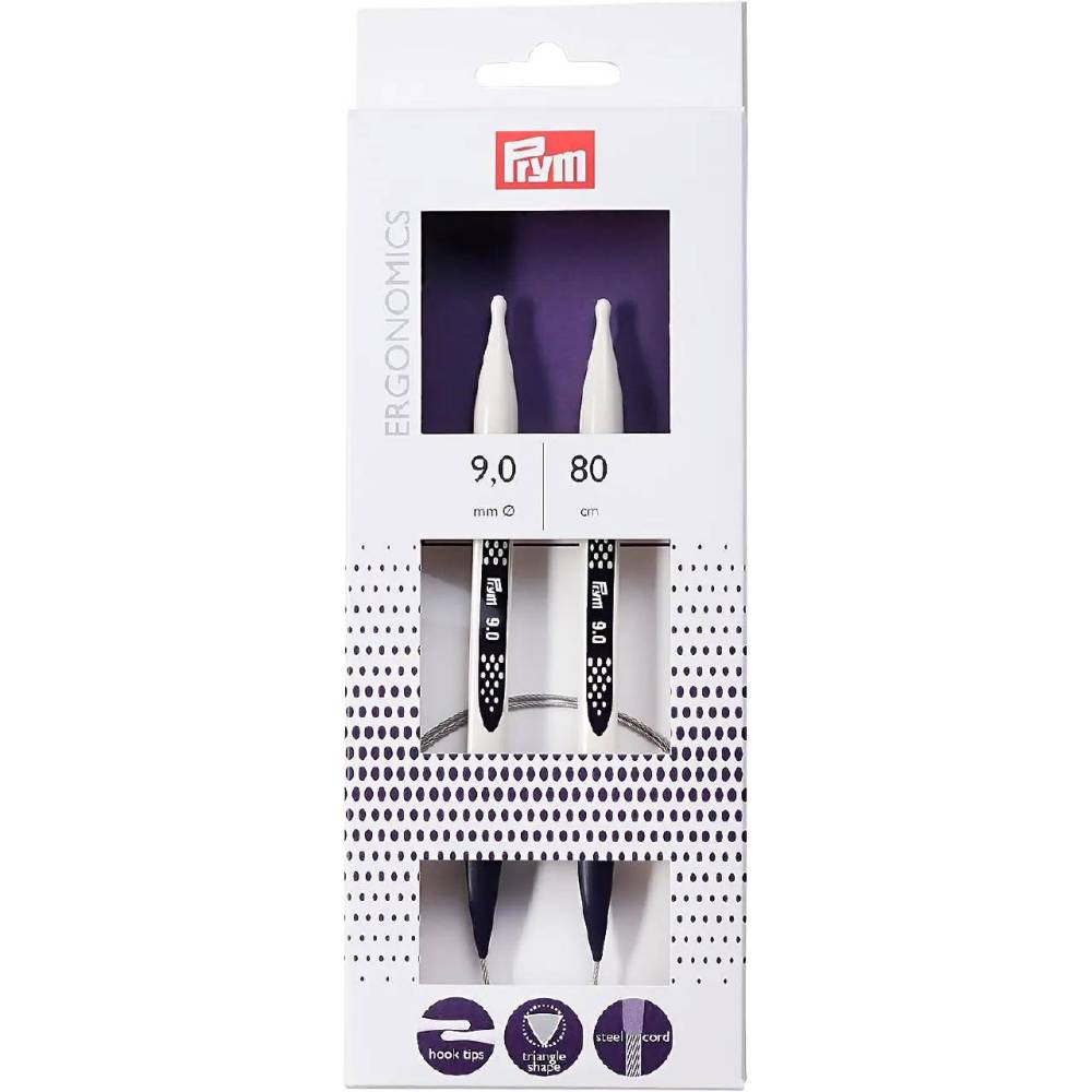 Спицы круговые Prym Ergonomics 80 см 9 мм (215812) Спицы круговые Prym Ergonomics 80 см 9 мм (215812)