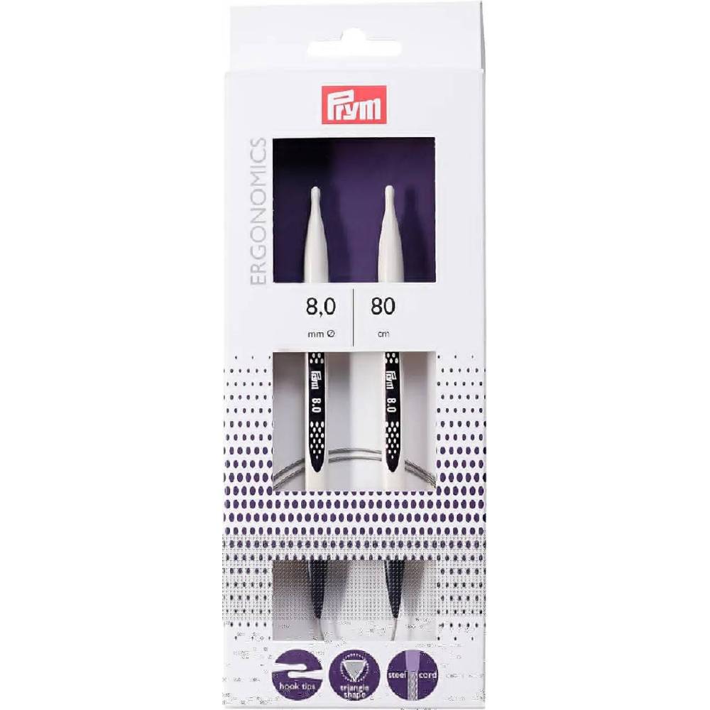 Спицы круговые Prym Ergonomics 80 см 8 мм (215811) Спицы круговые Prym Ergonomics 80 см 8 мм (215811)