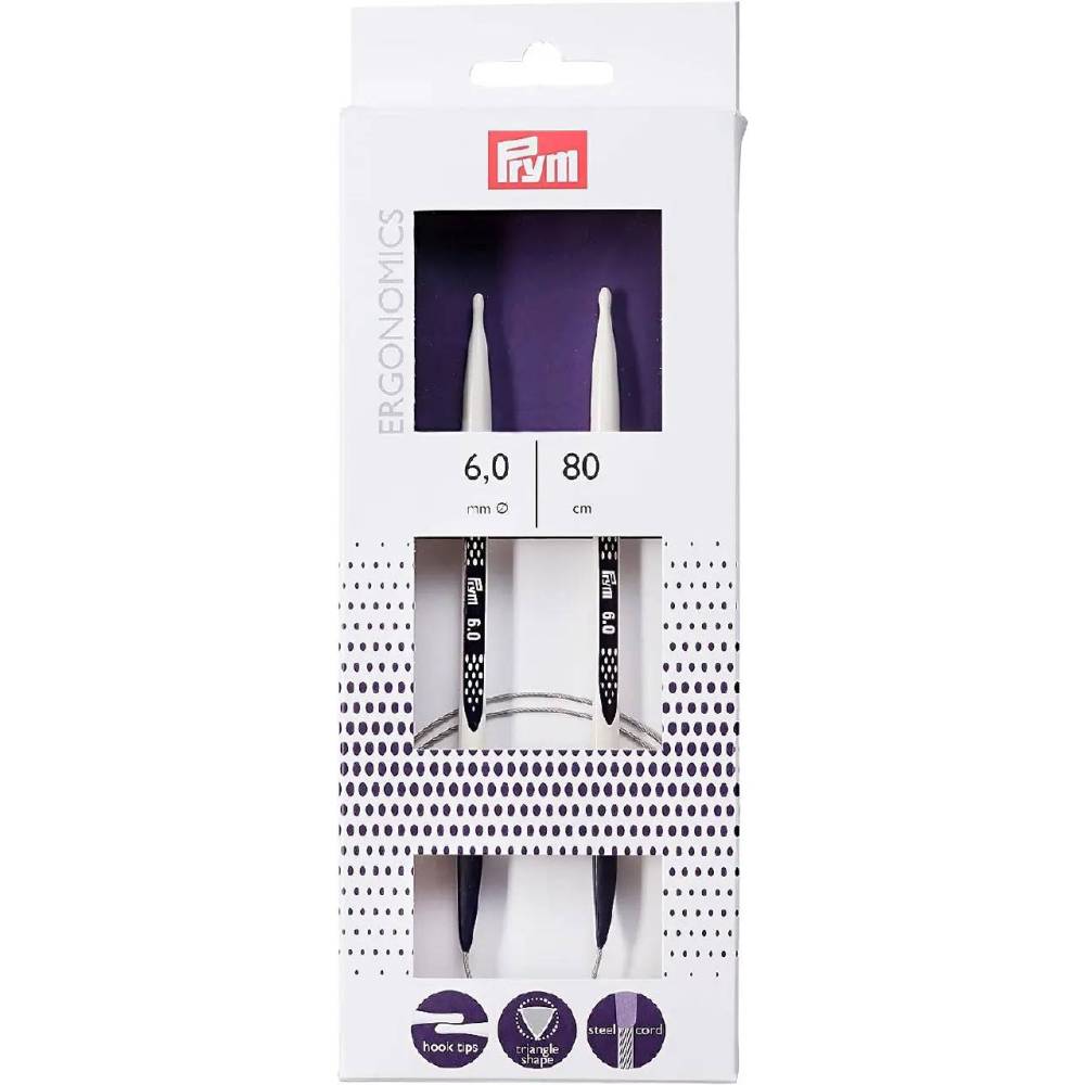 Спиці кругові Prym Ergonomics 80 см 6 мм (215808) Спиці кругові Prym Ergonomics 80 см 6 мм (215808)