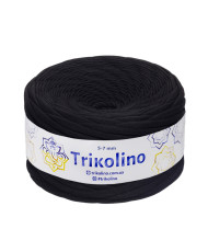 Knitted yarn Trikolino 5-7 mm, black  100 m (700289)