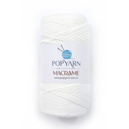 Поліпропіленовий шнур Macrame Popyarn, білий (011)