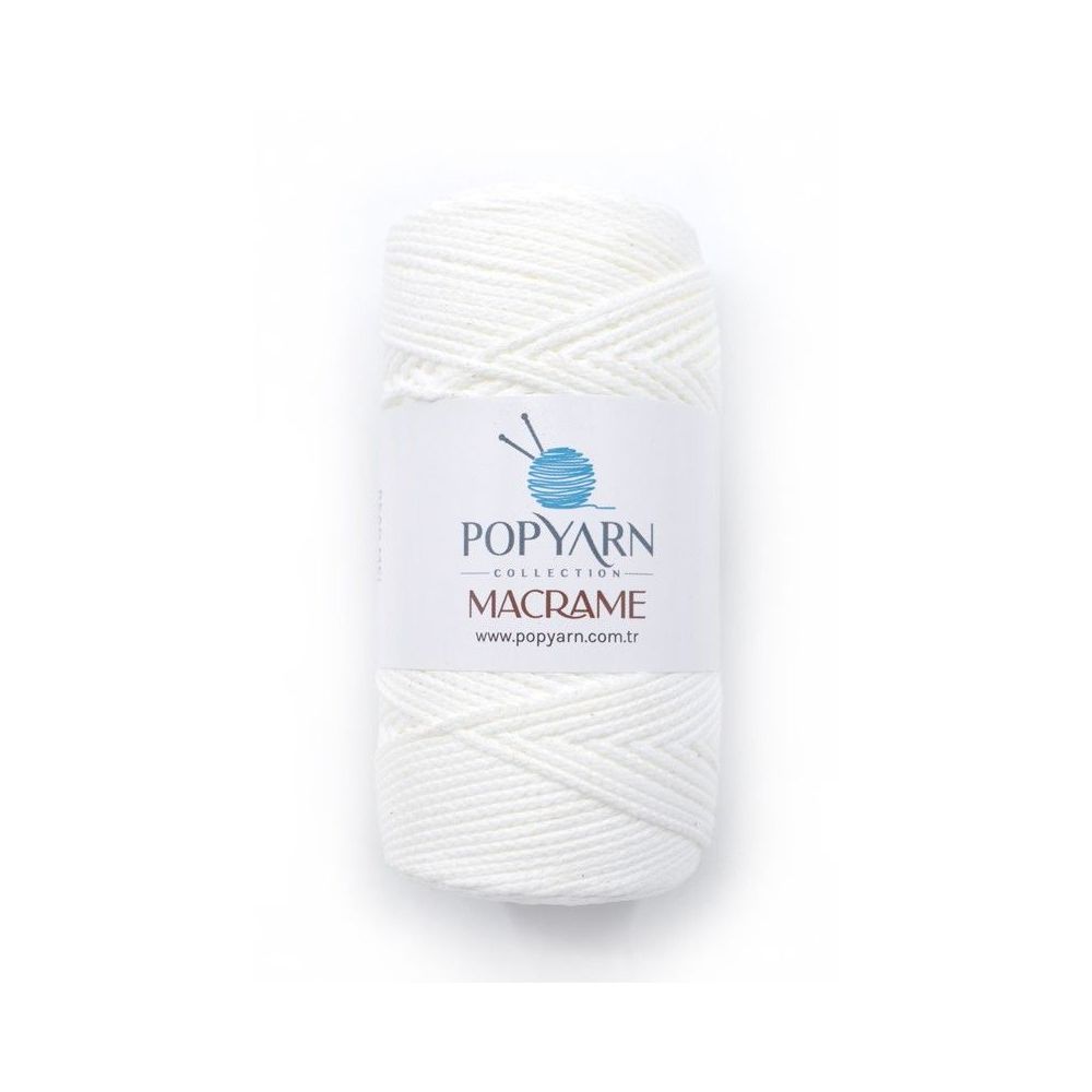 Поліпропіленовий шнур Macrame Popyarn, білий (011) Поліпропіленовий шнур Macrame Popyarn, білий (011)