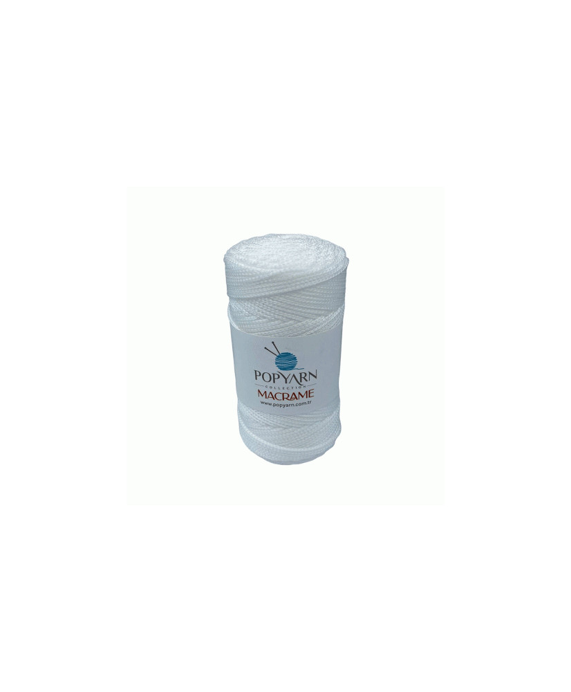 Polypropylene Cord Macrame Popyarn, White (011) Polypropylene Cord Macrame Popyarn, White (011)