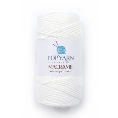 Поліпропіленовий шнур Macrame Popyarn, білий (011)
