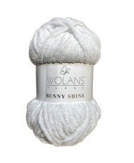 Yarn with lurex Wolans Yarns Bunny Shine white (82001)