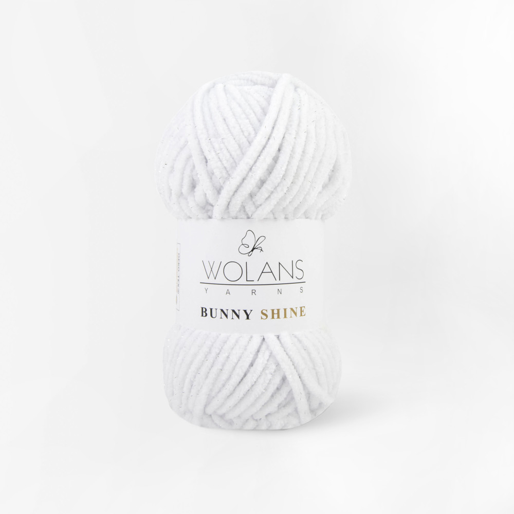 Пряжа з люрексом Wolans Yarns Bunny Shine білий (82001)