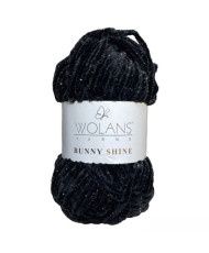 Yarn with lurex Wolans Yarns Bunny Shine black (82010)