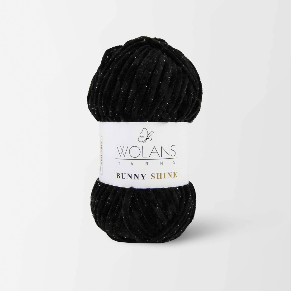 Пряжа з люрексом Wolans Yarns Bunny Shine чорний (82010) Пряжа з люрексом Wolans Yarns Bunny Shine чорний (82010)
