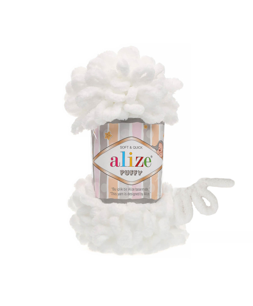Yarn Alize Puffy white (55) Yarn Alize Puffy white (55)