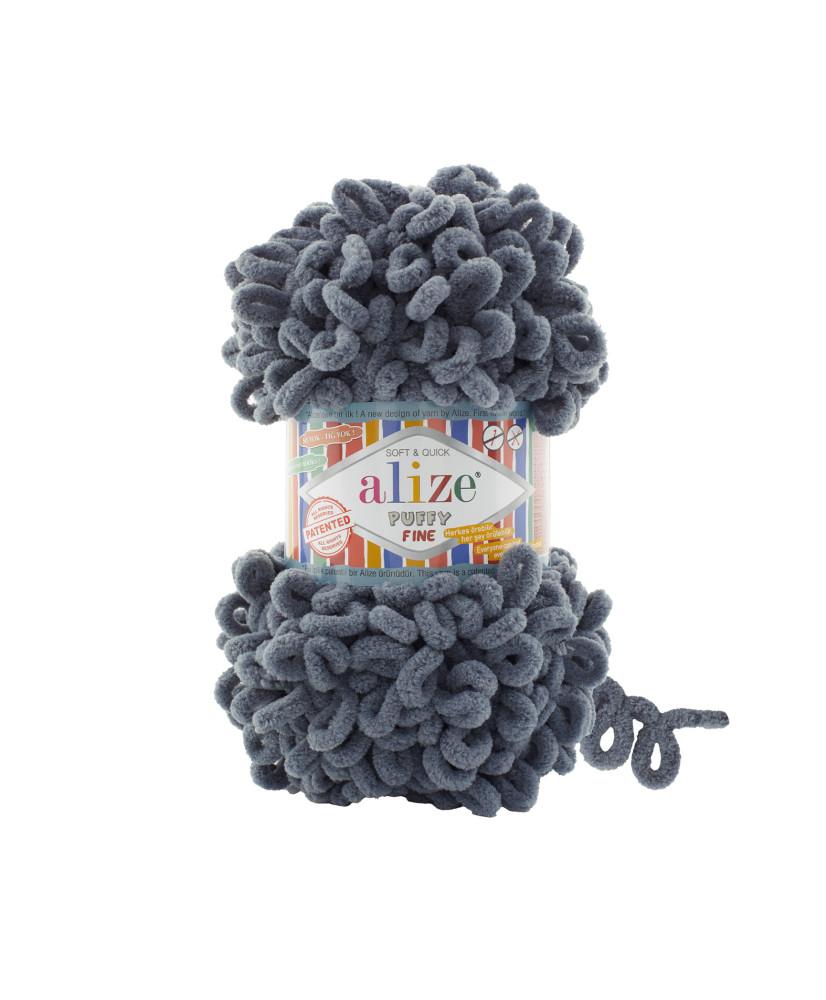 Yarn Alize Puffy Fine dark gray (87) Yarn Alize Puffy Fine dark gray (87)