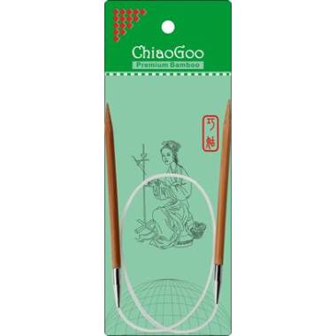 Спиці кругові бамбукові на волосіні ChiaoGoo Bamboo 6 мм 40 см (2016-10)