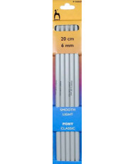 Knitting needles plastic Pony 6 mm, 20 cm (36660)