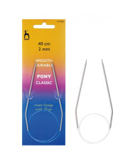 Circular knitting needles aluminum Pony 2 mm, 40 cm (47601)