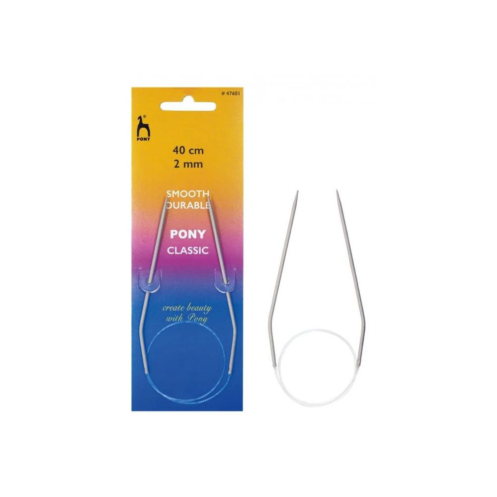 Circular knitting needles aluminum Pony 2 mm, 40 cm (47601)