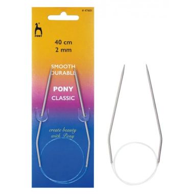 Circular knitting needles aluminum Pony 2 mm, 40 cm (47601)