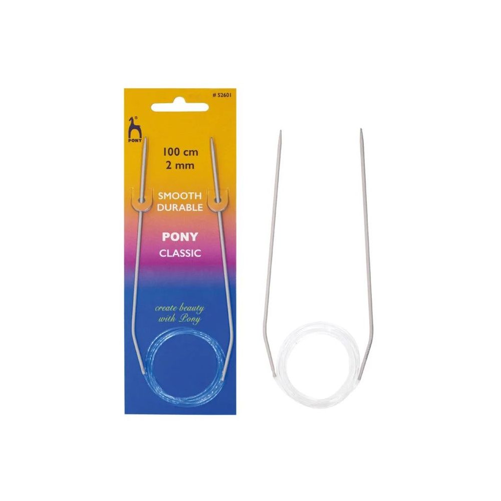 Circular knitting needles aluminum Pony 2.0 mm, 100 cm (52601)
