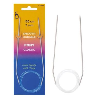 Circular knitting needles aluminum Pony 2.0 mm, 100 cm (52601)