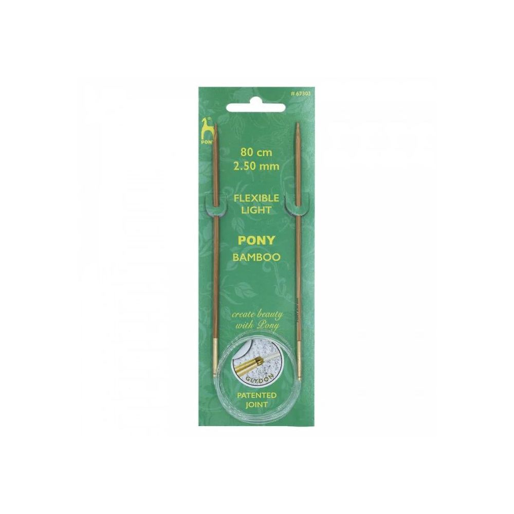 Circular knitting needles bamboo Pony 2.5 mm, 80 cm (67303) Circular knitting needles bamboo Pony 2.5 mm, 80 cm (67303)