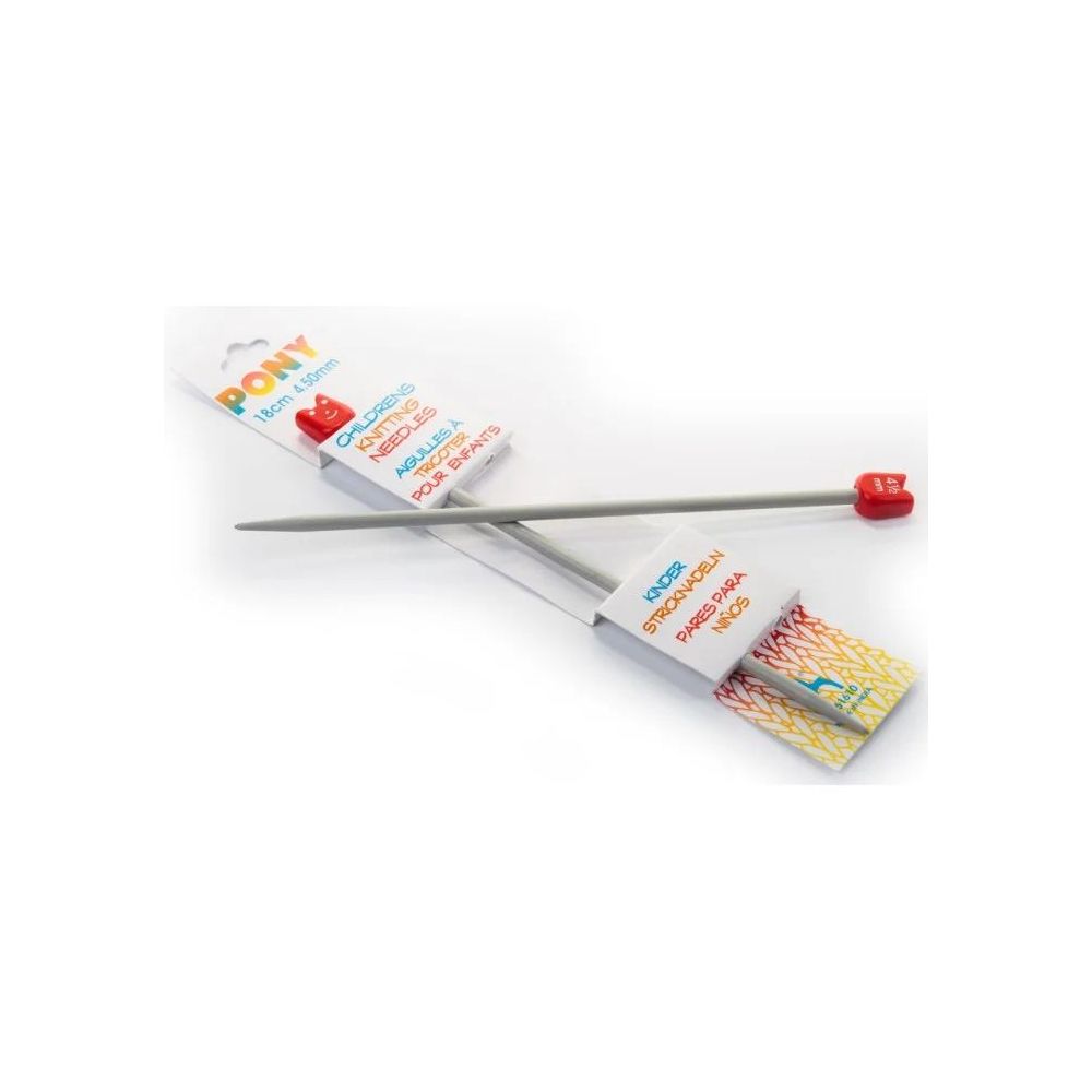Straight aluminum needles (children's) Pony 4.5 mm, 18 cm (61610)