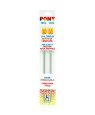 Straight aluminum needles (children's) Pony 4.0 mm, 18 cm (61609)