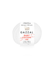 Yarn Gazzal Baby Cotton 25 white (3432)