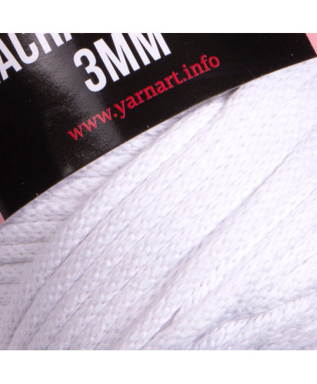 Knitted cord Macrame Cord 3 mm Yarn Art, white (751)