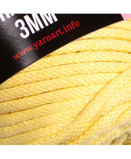 Knitted cord Macrame Cord 3 mm Yarn Art, yellow (754)